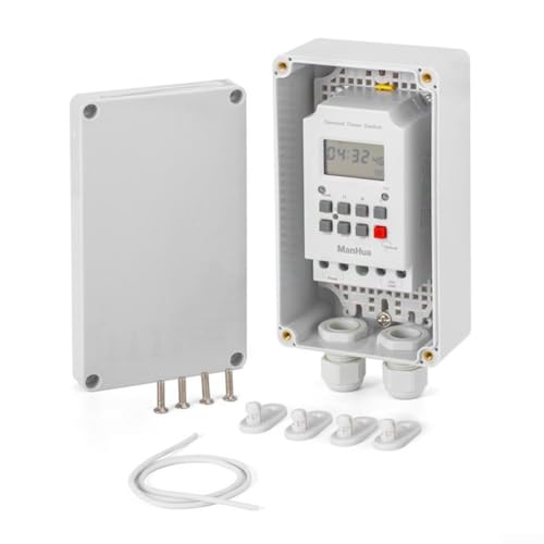 Minuteur numerique 230V CA pour éclairage de jardin et programmation de pompe IP65