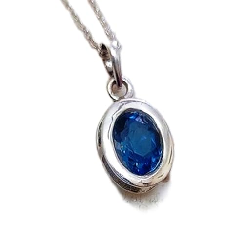 Colgante de topacio azul natural en plata 925: el regalo de prosperidad ideal