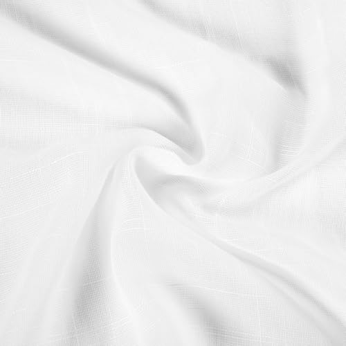 Image of TWOPAGES White Pinch Pleated Sheer Curtains, 26 inch W x 84 inch L, 2 Panels