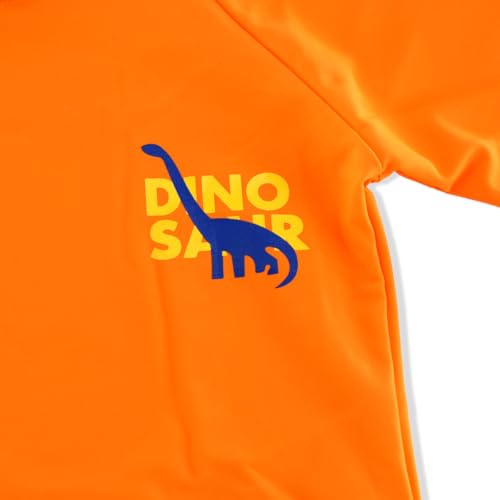 Image of Kids Short Sleeve Sunsuit Swimwear Boys Two Piece Rash-Guard-Sets Dinosaur Pattern