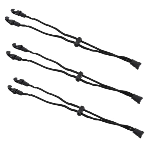 LOLIPPYY 3 piezas Correas Elásticas Ajustables para con Gancho Antideslizante Extensores Flexibles para Sujeción y Reducción de Presión Compatible con Mascarillas Estándar Color Negro