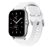 yzw6688 Cinturino for orologio in morbido silicone da 20 mm 22 mm compatibile con il cinturino Bip GTR/GT 2 / Galaxy Watch6 Active(Color:White,Size:GTR 2-2e)