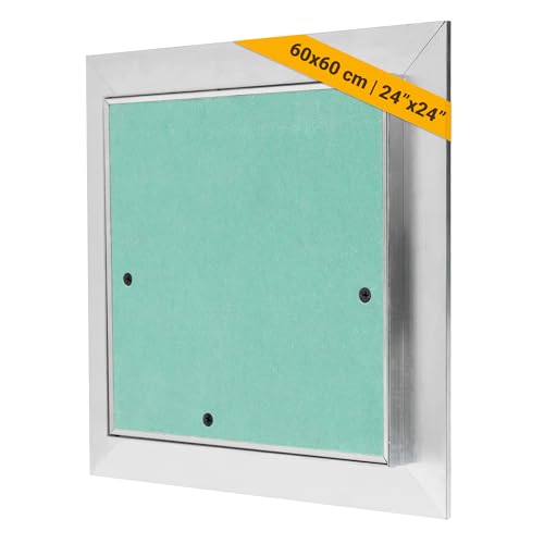 Proxinova 60x60 cm Plasterboard Access Panel – Inspection Hatch with Aluminium Frame Tile Access Panel, Fuse Box Cover, Ceiling Panels & Loft Hatch with Removable Door