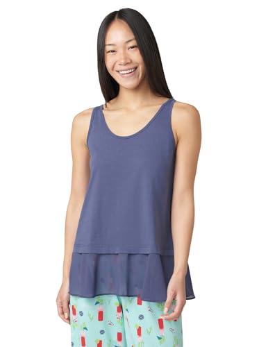 Image of HUE Women's Summer Vacation Pajama Separates, Soft, Whimsical Print Pjs with Tropical Beach Themes, Flip Flops, Cocktails