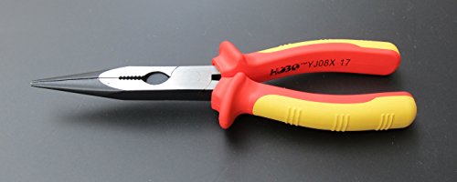Alicates de punta larga aislados para evitar descargas en zonas estrechas 6