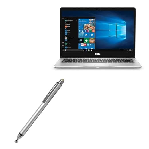BoxWave Stylus Pen Compatible with Dell Inspiron 13 7000 2-in-1 (13.3 in) - DualTip Capacitive Stylus, Fiber Tip Disc Tip Capacitive Stylus Pen - Metallic Silver