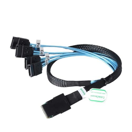 Cable Interno SFF-8087 36P a 4 SATA 7P 0.5m miniatura 4