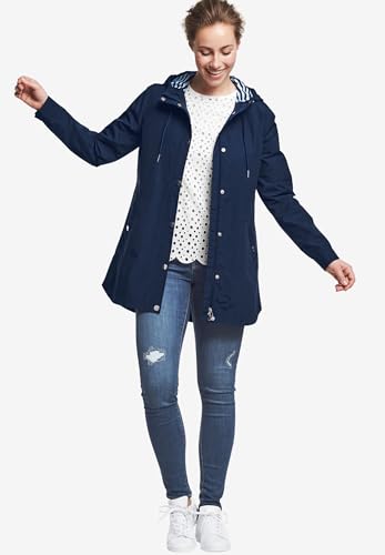 ellos Plus Size Snap-Front Hooded Raincoat4