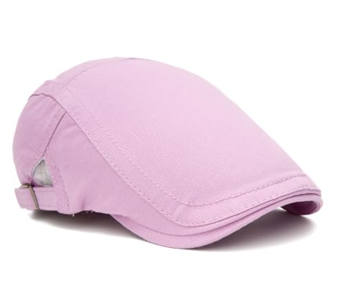 Image of Cotton Newsboy Cap,Breathable Ivy Gatsby Cabbie Beret Hat for Men's Women Driving Hunting Golf