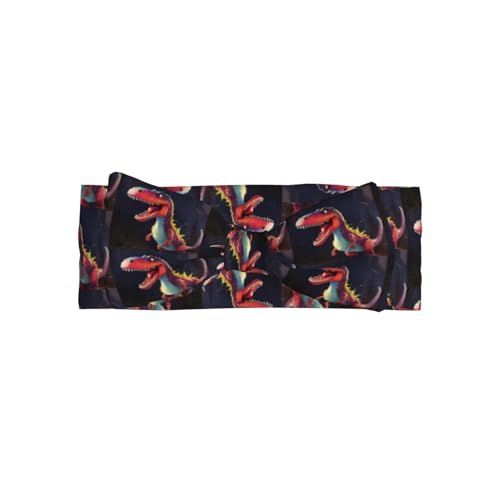 big-mouthed dinosaur Prints Baby Bow Headband Super Stretchy Soft Bows Hair Accessories for Newborn Infants Toddlers Kids Girls