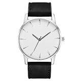 Hohopeti Reloj de Pulsera para Hombre con Correa Ajustable de Cuero Mate Diseño Casual y Negocio Movimiento de Cuarzo Duradero Resistente Hipoalergénico Estilo Masculino para Uso Diario y