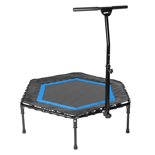 sportplus+ Unisex – Erwachsene Trampolin SP-T-111F-R Fitness, Blue, ca. 111 x 124 x 90-115 cm (LxBxH)