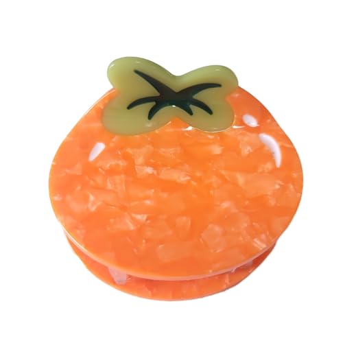 Pinza de pelo de caqui naranja hecha de acetato resistente para recogidos elegantes
