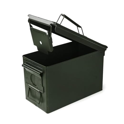 VicBre Caja de municion Caja de munición de metal calibre 50, verde militar