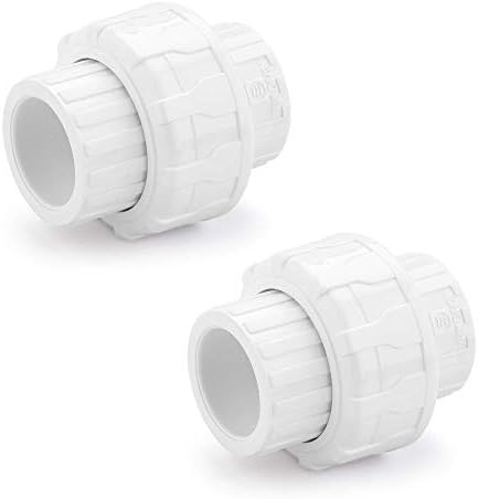 Hydroseal PVC Pipe Fitting, 0.75" Union Jetstream, Pack of 2 Pieces, Schedule 80, White, EPDM O-Ring, Socket x Socket, F1970, SCH80 (3/4")