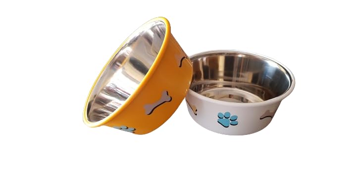 See full amazon price history chart for Set of 2 Elton Paw & Bone Cutie Bowls (Yellow & White) Export Quality Inside Stainless Steel Outside Colorful Plastic Dog Feeding Bowls (Large 1.80 L) Set of 2 Elton Paw & Bone Cutie Bowls (Yellow & White) Export Quality Inside Stainless Steel Outside Colorful Plastic Dog Feeding Bowls (Large 1.80 L) (B0CQKBR1VF) Amazon Price History, Amazon Price Tracker