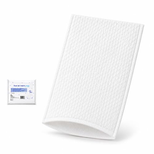 Le Pro du Médical 200 Gants de Toilette Jetables Ultra Doux - Non Tissés Molletonnés - Soins Médicaux et Hygiène - Blanc