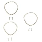 FRCOLOR 3 Juegos Collar y Pendiente Pendientes Perla Nupcial Delicado Joyería De Boda Joyas De Novia Joyas Para Boda Suministros De Joyería De Las Mujeres Joyas Para Mujeres Resina