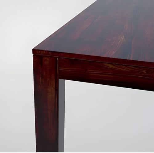 Image of Solid Sheesham Wood Six Seater Urban Design Dining Table Set for Dining Room | Restaurant | Wooden Dining Table with Six Chairs| Color Finish - Mahogany Finish|