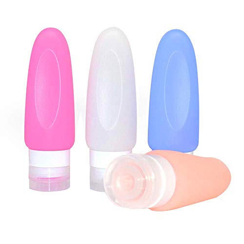 Preisvergleich Produktbild Tragbare, auslaufsichere Kosmetik-Dosen, Silikon, Reiseflaschen, 4 Stück