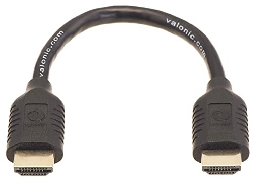valonic cable HDMI court, 20 cm - 4k, ARC, Ultra HD, Ethernet, high Speed - noir, pour TV, Macbook, PC, 0,2m