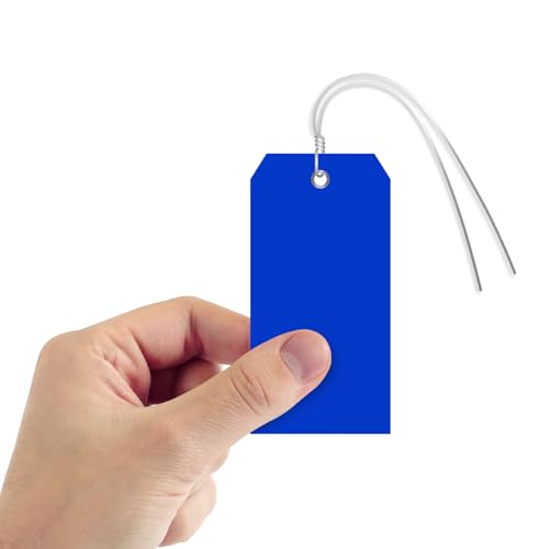 Etiquetas de plástico azul SmartSign con cable preconectado, 4.75x2.36 pulgadas 2