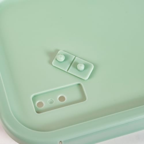 Image of Nestasia Borosilicate Glass Containers with Clip Locks Set of 4 (370ml, 660ml, 1L, 1.5L) - Airtight & Leakproof Containers with Air Vent Lid for Fridge Storage | Microwave & Dishwasher Safe (Green)