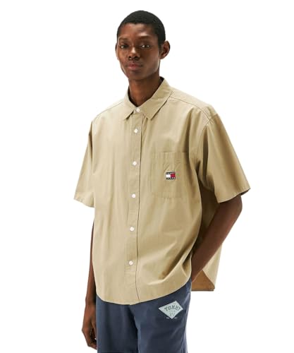 (トミーヒルフィガー) イージーポプリンショートスリーブオーバーシャツ DM18885 X-LARGE ベージュACT