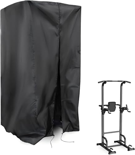 Onlyme Pull Up Bar Station Cover Dip Station Cover for Home Gym Dustproof Waterproof Protective for Dip Bars and Gym equipment Indoor Outdoor 124x137x219cm(Cover Only)