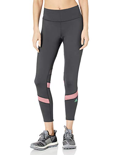 adidas womens How We Do Supernova AEROREADY Climacool Fitted Full Length Running Leggings, Grey/Pink, X-Small