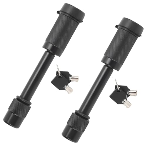 Lucchetto per Ricevitore per Gancio di Traino, Lucchetto per Gancio di Traino Antifurto Carrello Rimorchio Serratura per Gancio di Traino con Perno Piegato da 5/8 Pollici con 2 Chiavi (Nero*2)