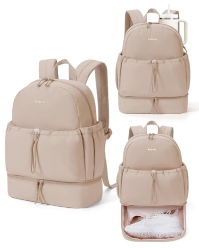 Ceneda Women’s Puffer Gym Backpack with Shoe & Wet Pocket