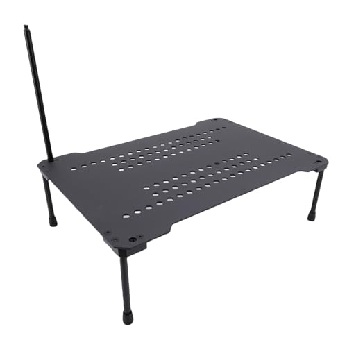SALALIS Mesa de Camping Plegable de Ajustable, Mesa de Picnic Pequeña de Acero Al Carbono Duradera para Barbacoa Al Aire, Pesca, Aleación de Aluminio Apta para Integración IGT