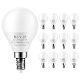 Marxlait 12 Pack E12 Ceiling Fan Light Bulbs, 60W Equivalent, Natural Daylight 4000K, Small Base LED Candelabra Light Bulb, Bright A15 LED Bulb, 120V, Non-dimmable