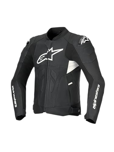 Alpinestars Dusk Airflow Blouson en cuir de moto perforé, noir/blanc, 48
