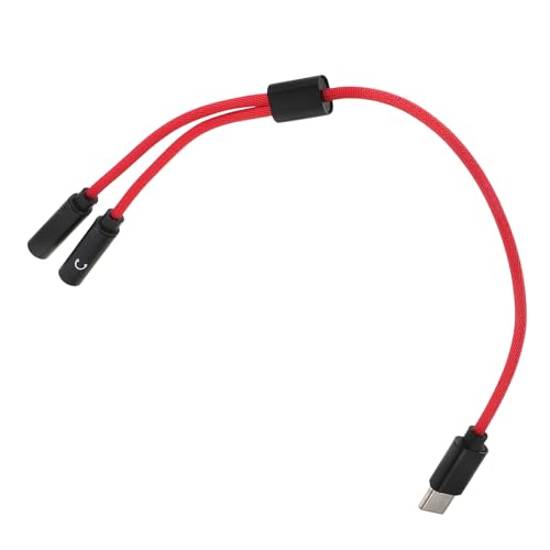 FESTFENDS PC�p�L���w�b�h�t�H���A�_�v�^�[ �ԐF USB CY�X�v���b�^�[ �w�b�h�t�H���}�C�N�X�v���b�g�A�_�v�^�[ 3.5mm�W���b�N �v���������f�� �Q�[�~���O�R���\�[����m�[�g�p�\�R���Ή� �I�t�B�X��O�o��ɍœK