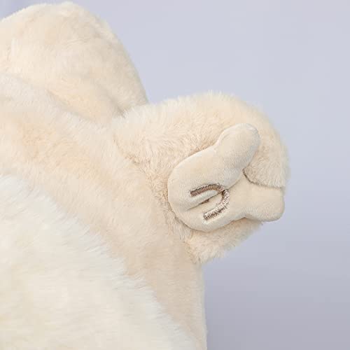 Image of Kids Winter Hat Scarf Mittens 3 in 1 Faux Fur Hat Hooded Scarf Earflap Cap Neck Warmer Fuzzy Hoodie Ski Snow Cap Gloves Set