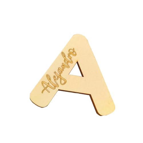 EVYRE | Marcasitios De Madera Personalizados - Pack 20 Unidades - Nombre Madera Personalizado | Detalles Boda Para Invitados - Recuerdos Bautizo - Regalos Comunión Para Invitados| Marcasitios De LETRA