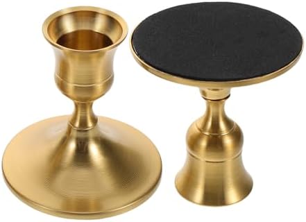 Vaguelly 2pcs Vintage Brass Taper Candle Holders for Table Center...