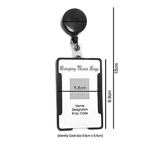ANG ID Card Holder, Lanyard and Retractable Badge Reel Round YOYO (Black) (Set 3) Pack of 10 1