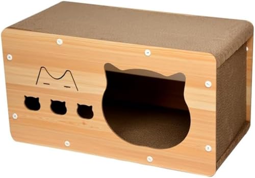 CokBlu 高密度段ボール製キャットベッド|つめとぎ機能付き 組み立て簡単|通気性良好 ストレス緩和|運動不足改善 段ボール猫用寝床|家庭用 多サイズ猫対応?