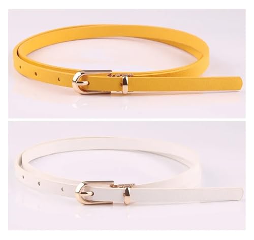 Fashion PU Leather Women Wearing women's tight fitting belt, thin waistband with gold buckle, jeans, pants, dress4