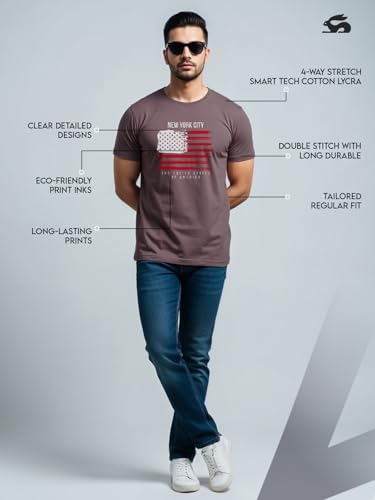 Image of ADRO Men's 100% Cotton Regular Fit T-Shirt