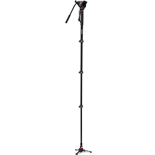 Manfrotto Xpro Aluminum Video Monopod With 500 Series Video Head, Bundled With Extra Zaykir Video Plate #TOP3