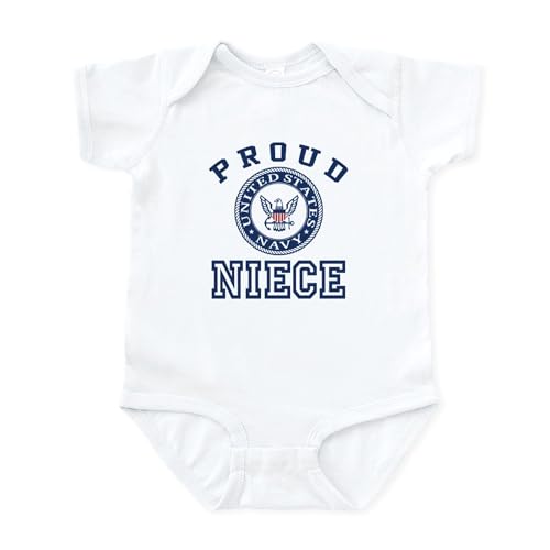 CafePress Proud US Navy Niece Infant Bodysuit Cute Infant Bodysuit Baby Romper