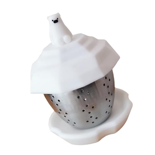 HOMSFOU Loose Leaf Tea Filters Polar Bear Silicone Tea Strainer Leakproof and Elegant