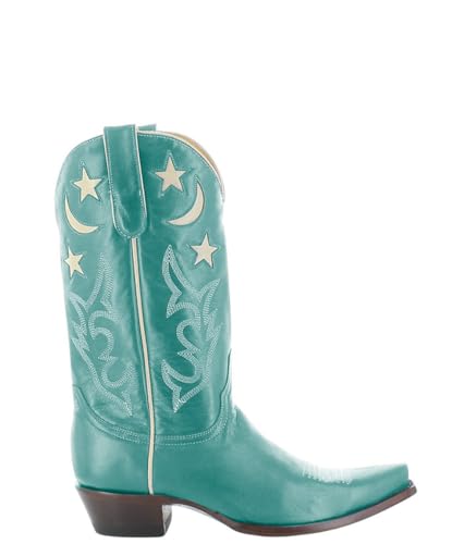 MissHeel Mid Calf Embroidered Cowgirl Boots with Stars3