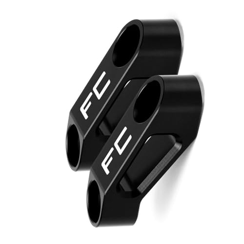 Mirrors Bracket for FC FX TC TX All Years Motocycle Accessories CNC Aluminum Mirror Riser Extenders Spacers Extension Adaptors (Color : A Black)