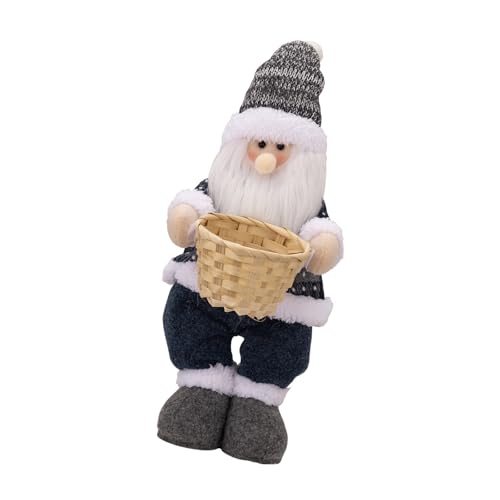 DOSERTY Figura di Babbo Natale/pupazzo di neve decorazione per la casa bambole in piedi adorazione finestra ornamento fatto a mano per uso interno esterno Babbo Natale/pupazzo di neve figur