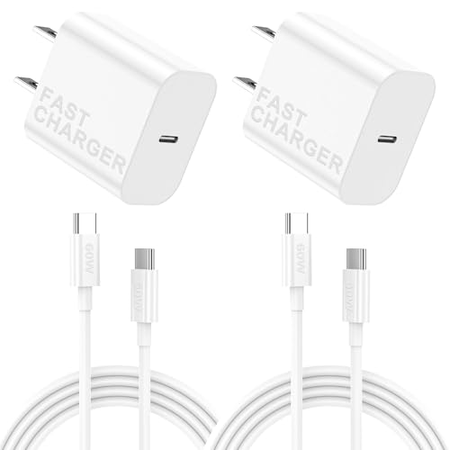 iPhone 17 16 15 Fast Charger 20W PD USB C Wall Charger Block with 6FT Type C to C Cable for iPhone 17/16/15 Pro Max/Plus/Series & iPad Pro/Air [2-Pack]